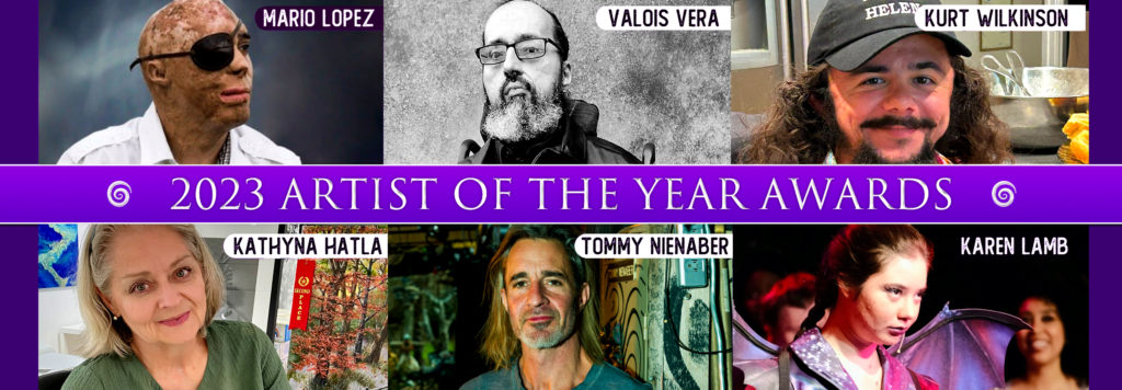 2023 Artists of the Year banner with photos of the award recipients