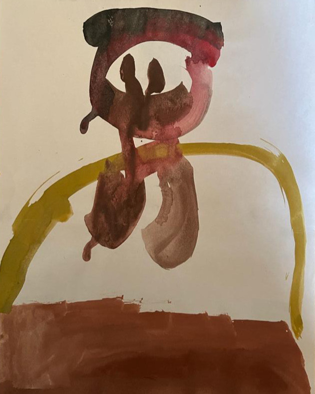 A child's abstract watercolor painting
