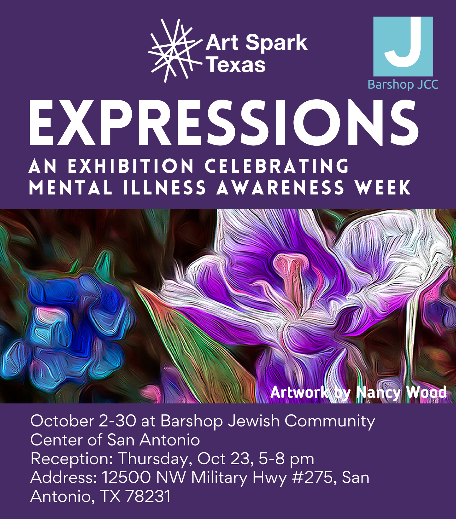 Expressions Exhibit Celebrating Mental Illness Awareness Week at the Jewish Community Center in San Antonio Texas