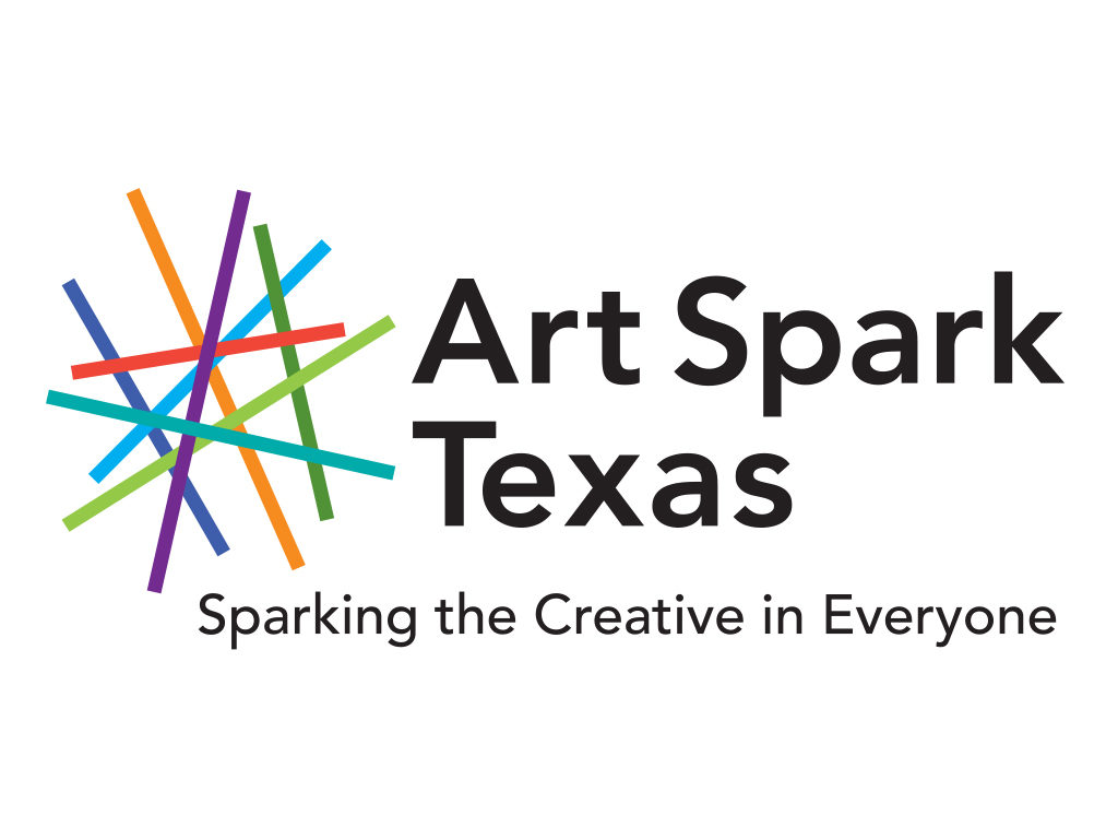 intersecting sticks logo and art spark texas name