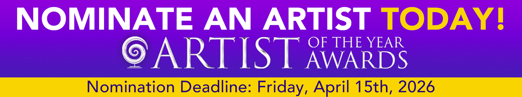 Nominate an Artist with a disability, a senior artist or veteran artist for Art Spark Texas' Artist of the Year Awards, click the image to access the nomination form.