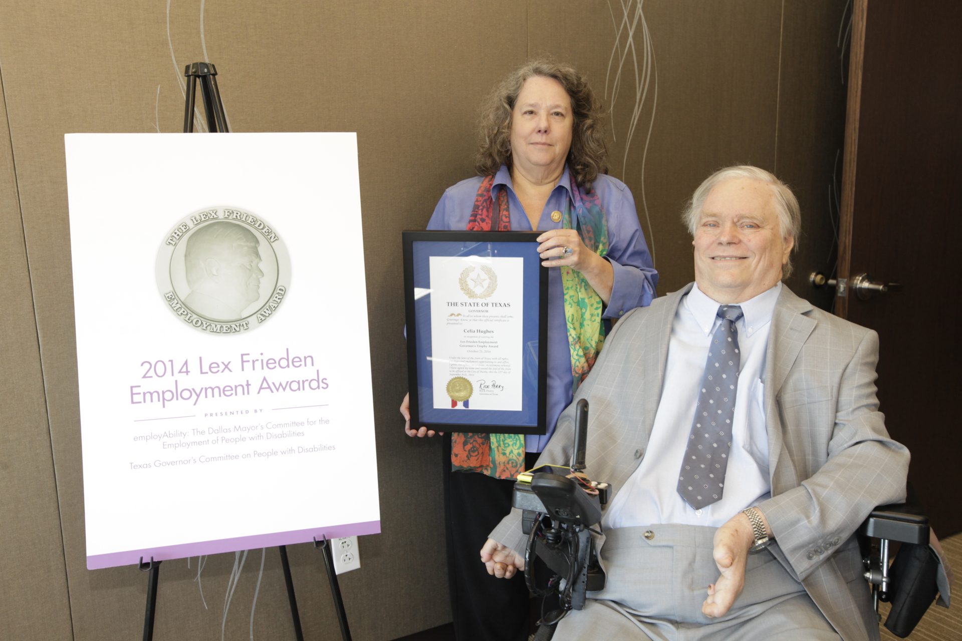 Celia Hughes Award with Lex Friedan