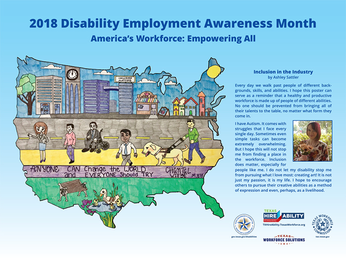 texas governor's committee national disability employment awareness month 2018 poster