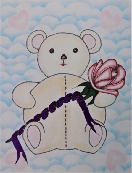 Huggy Bear with rose