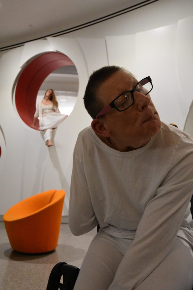 on display living sculpture