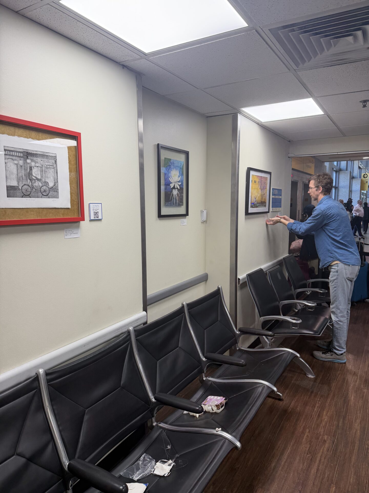 Vision and Valor for Veteran's Month 2025 at the Austin-Bergstrom International Airport's Mobility Lounge from Art Spark Texas.