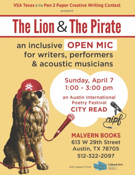 Lion and Pirate open mic flyer