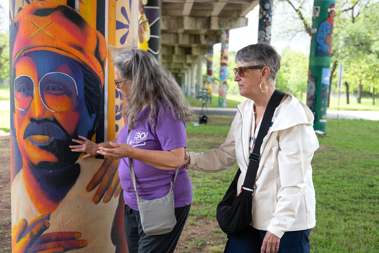 Celia Hughes at the 2026 Accessible Art Crawl in East Austin, Texas