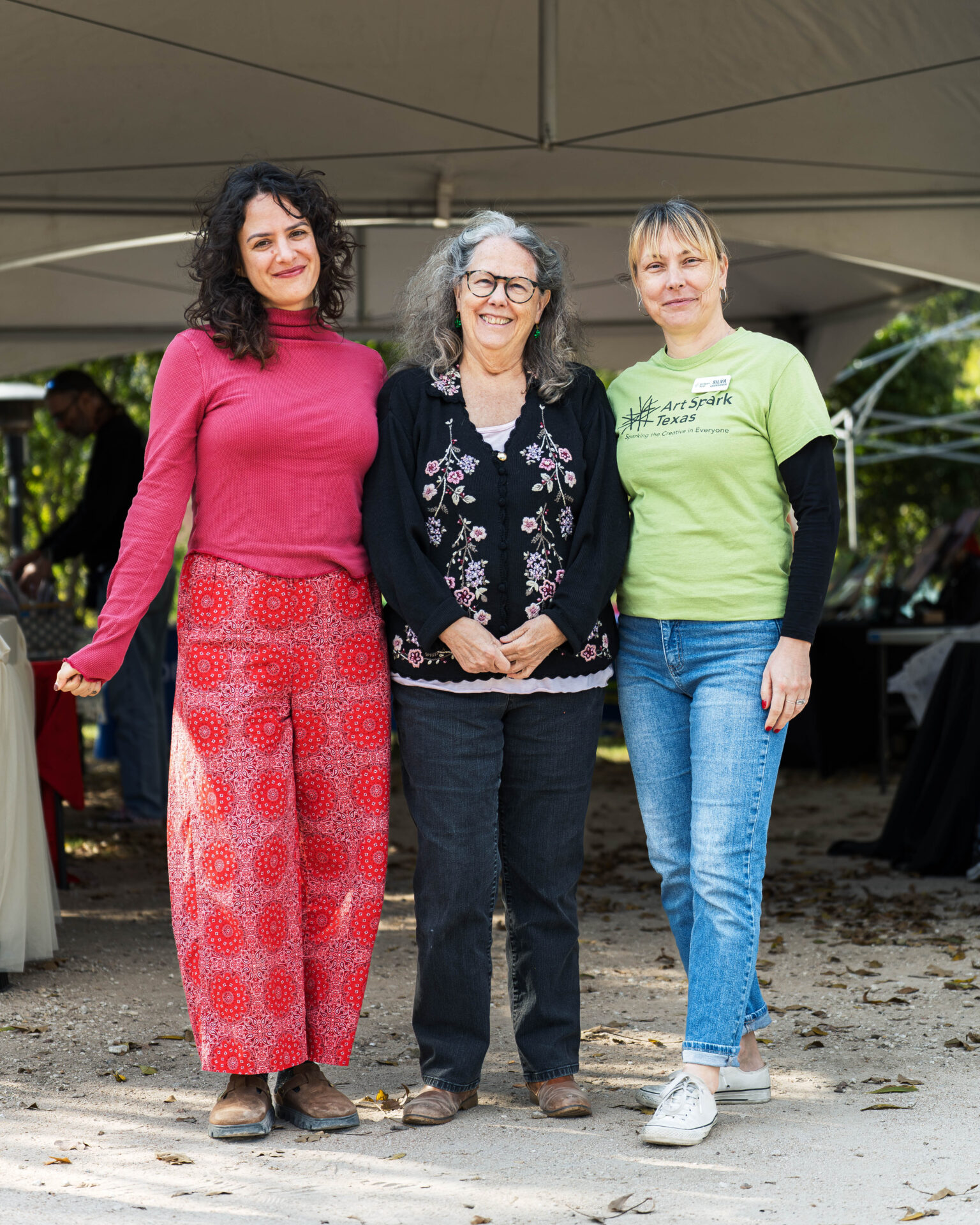 The staff of Art Spark Texas from left to right - Kimberly Flor, Celia Hughes, Silva Laukkanen