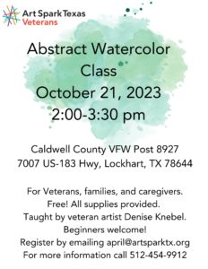 Flyer with green splotch of watercolor paint