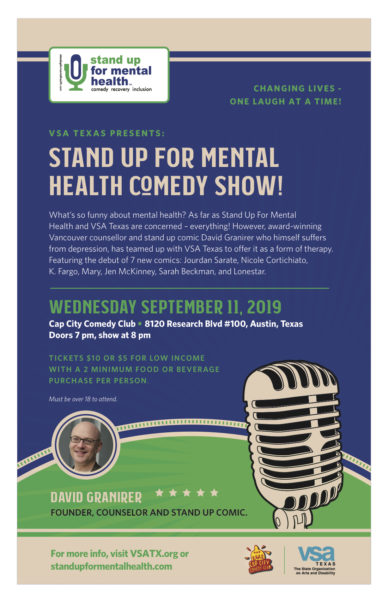 Stand up for mental health comedy show flyer