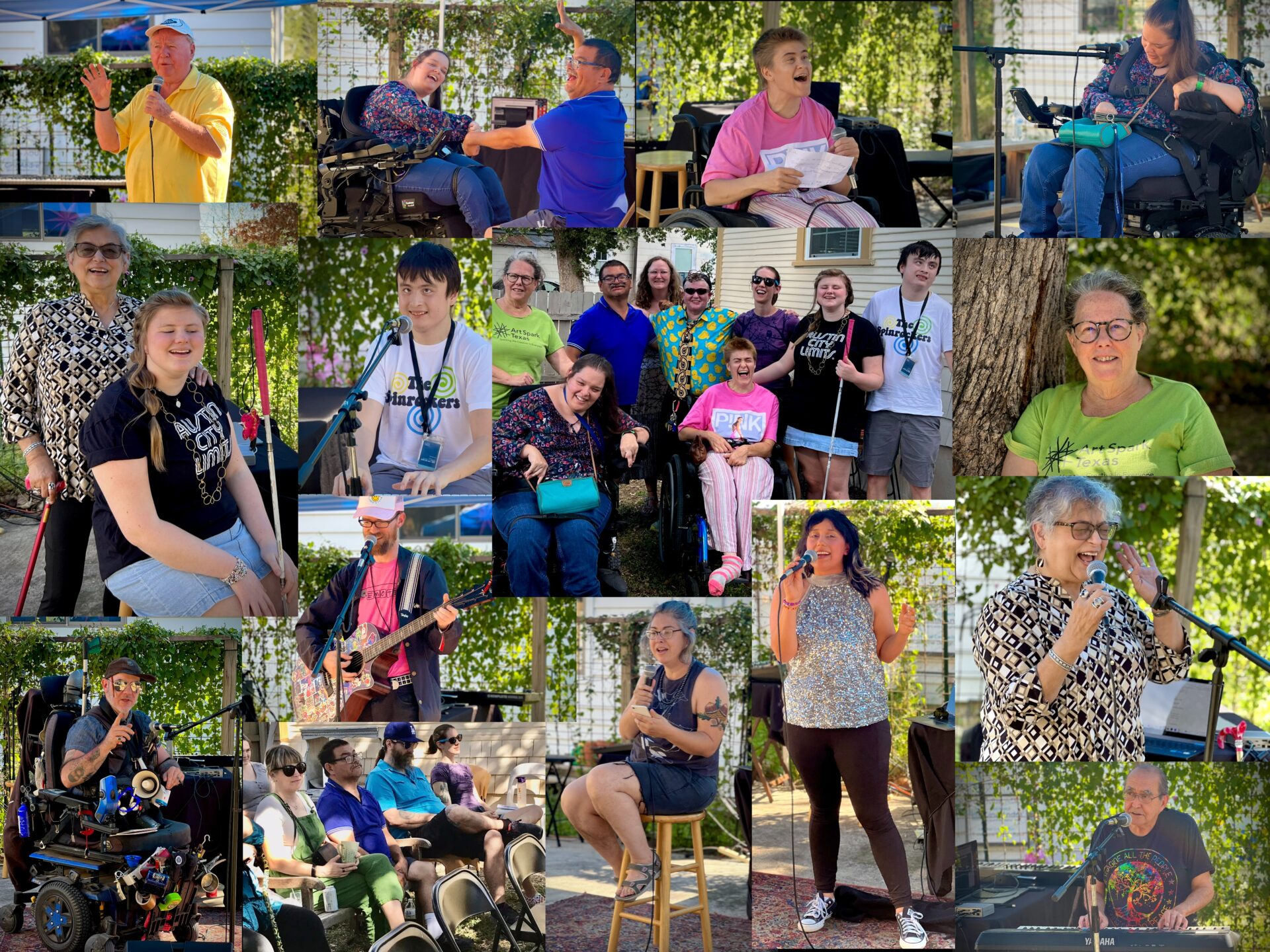 The Lion and Pirate Inclusive Open Mic Photo Collage from Art Spark Texas and the Coalition of Texans with Disabilities