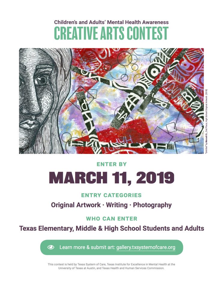 Children’s and Adult’s Mental Health Awareness Creative Arts Contest flyer