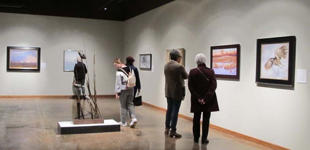 Visitors view an exhibit at the Wichita Falls Museum of Art