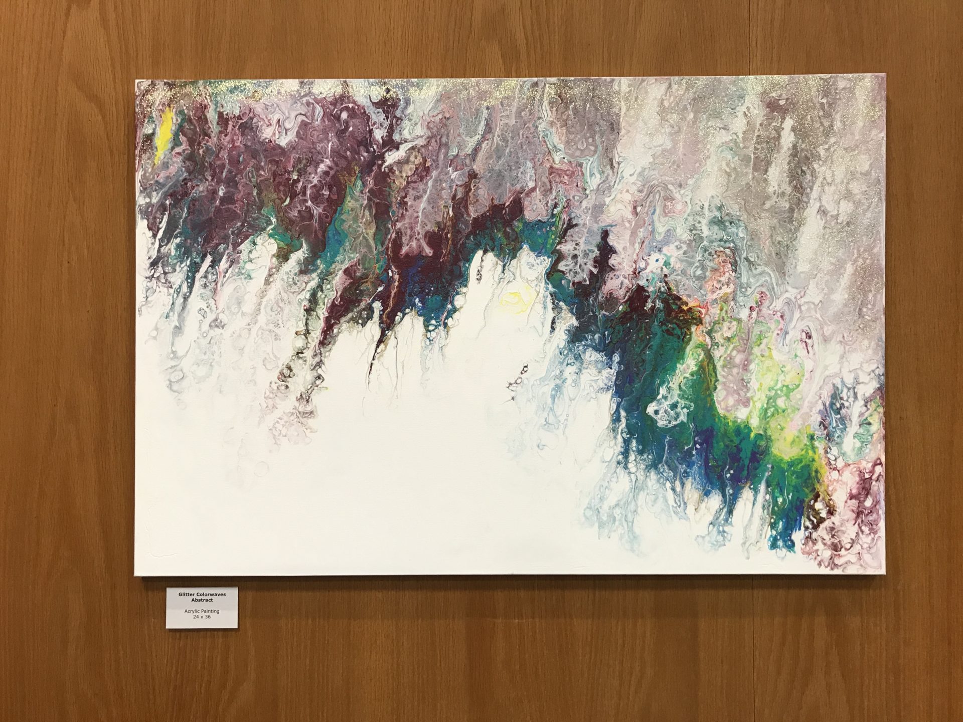 Image of Glitter Colorwaves an abstract painting by Ariana Rangel
