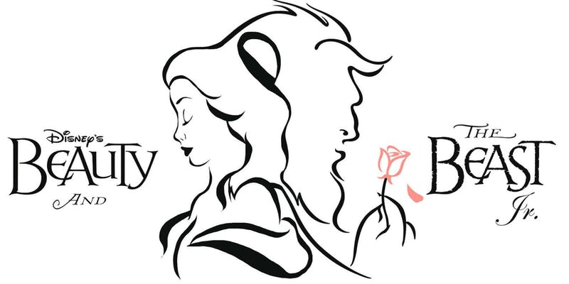 stylized sketch of Disney’s Beauty and the Beast Jr.