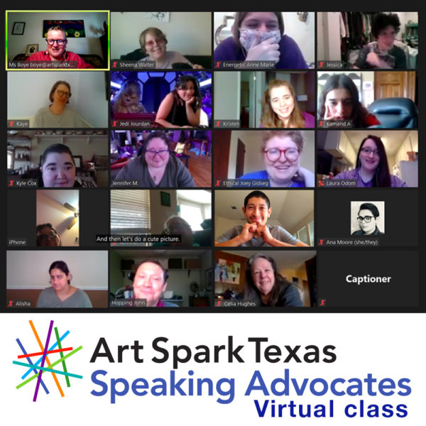 Art Spark Texas Speaking Advocates virtual class