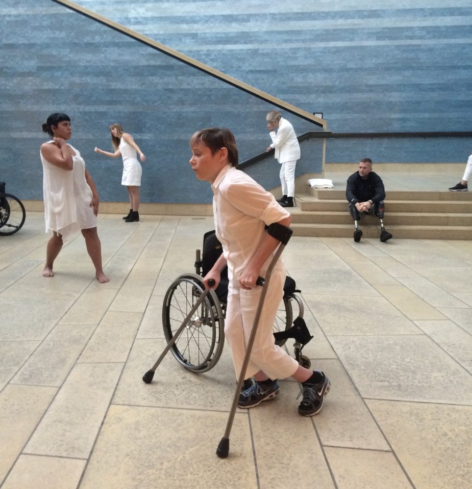 on display living sculpture