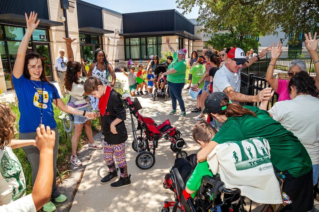 Tree Tales inclusive and accessible dance performance with Art Spark Texas and Rosedale School students exploring local ecology