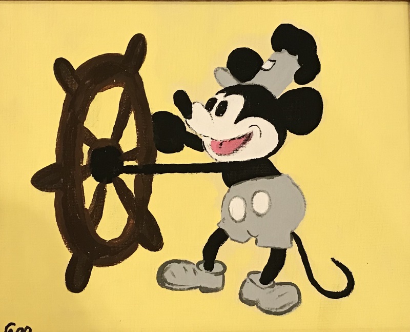 painting of steamboat willie / mickey mouse