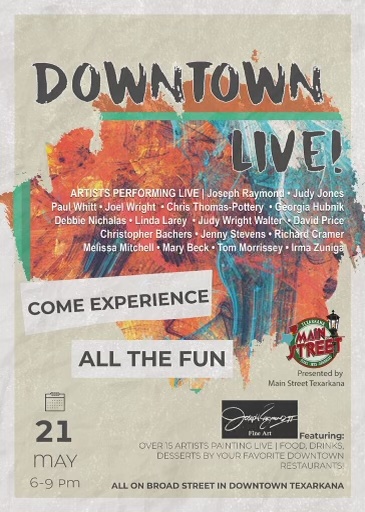 A flier for Texarkana Downtown Live!