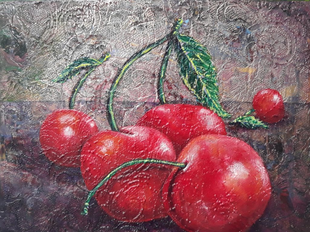 Textured Cherries by Denise Knebel