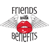 friends with benefits title around red lips with wings
